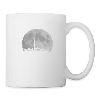 Berlin skyline in front of moon TV Tower Bundestag - Mug - white - Right