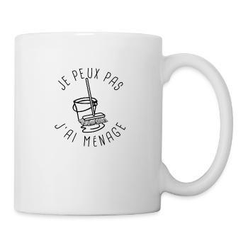Je peux pas ménage - Mug blanc - blanc - Droite