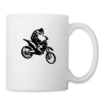 Enduro Motocross Motorrad Shirt - Tasse - Weiß - Rechts