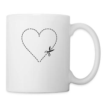 cutting heart - Mug - white - Right