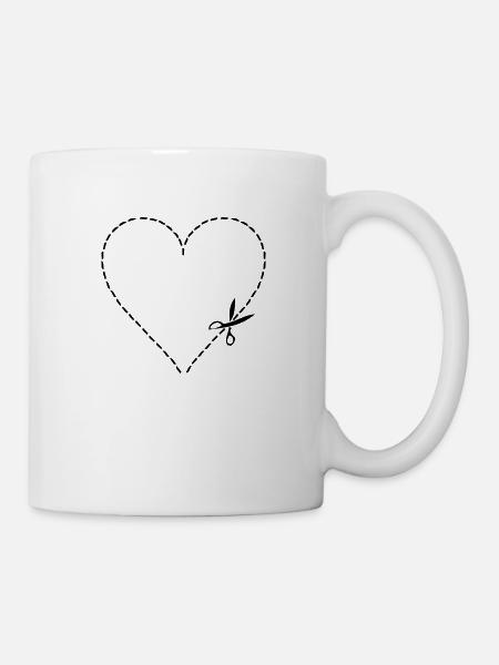 coeur decouper - Mug blanc - blanc