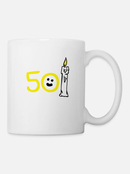 50 ans bougie anniversaire - Mug blanc - blanc