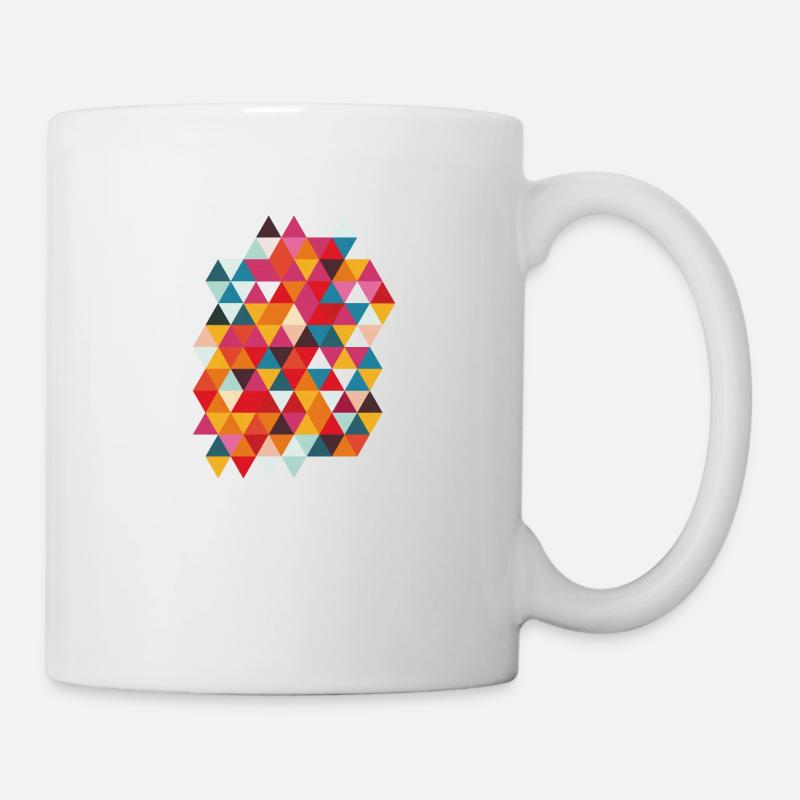 Motif graphique de Triangles, Hipster, Geometry - Mug blanc - blanc
