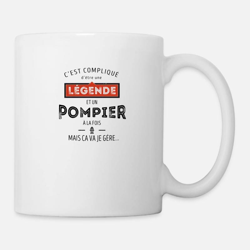 Légende et Pompier - Mug blanc - blanc