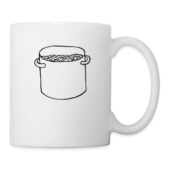 Kochtopf2 kochen Koch Köchin Suppe Eintopf - Tasse - Weiß - Rechts