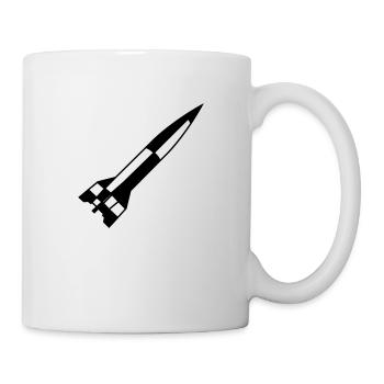 A4 Rakete einfarbig schwarz - Tasse - Weiß - Rechts