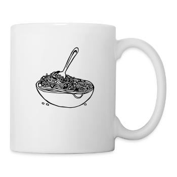 Nudelteller vegetarisch, Koch, Köchin - Tasse - Weiß - Rechts