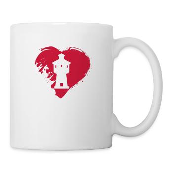 Langeoog Herz Wasserturm Geschenk - Tasse - Weiß - Rechts