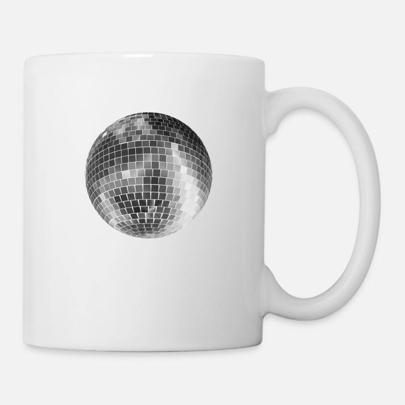 Diskokugel Mirrorball silber - Tasse - Weiß