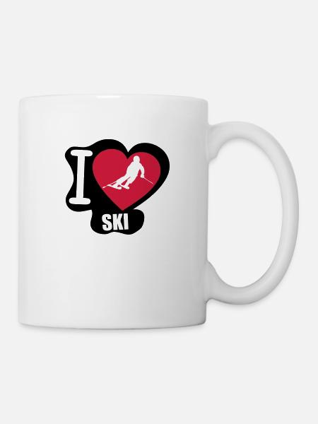 i love ski - Mug blanc - blanc