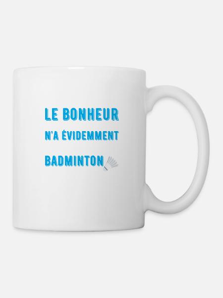 Bonheur badminton t-shirt cadeau - Mug blanc - blanc