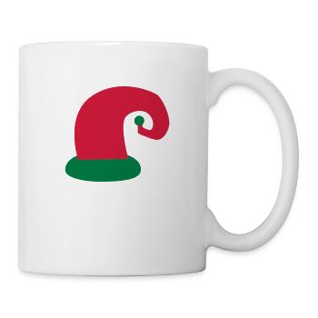 Xmas Christmas curly little elf hat - Mug - white - Right