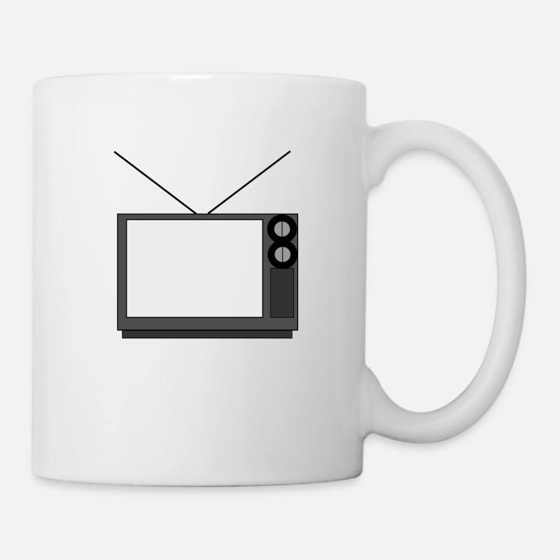 monitor television fernseher tv flatscreen compute - Tasse - Weiß