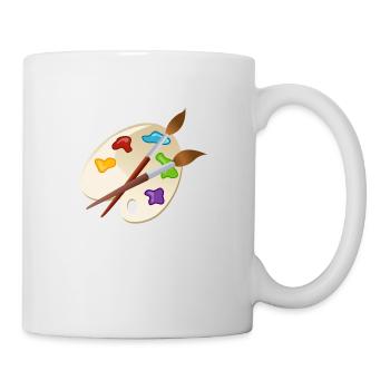 maler painter pinsel paint farbe artist color colo - Tasse - Weiß - Rechts