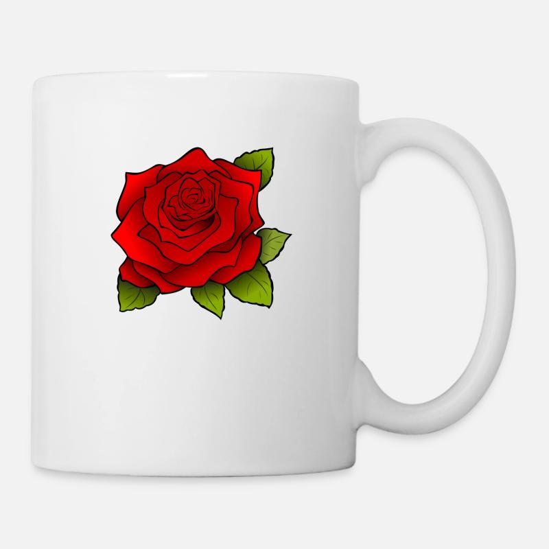Rote Rose - Tasse - Weiß