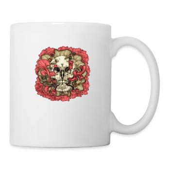 Tattooed Skull Flower - Mug - white - Right