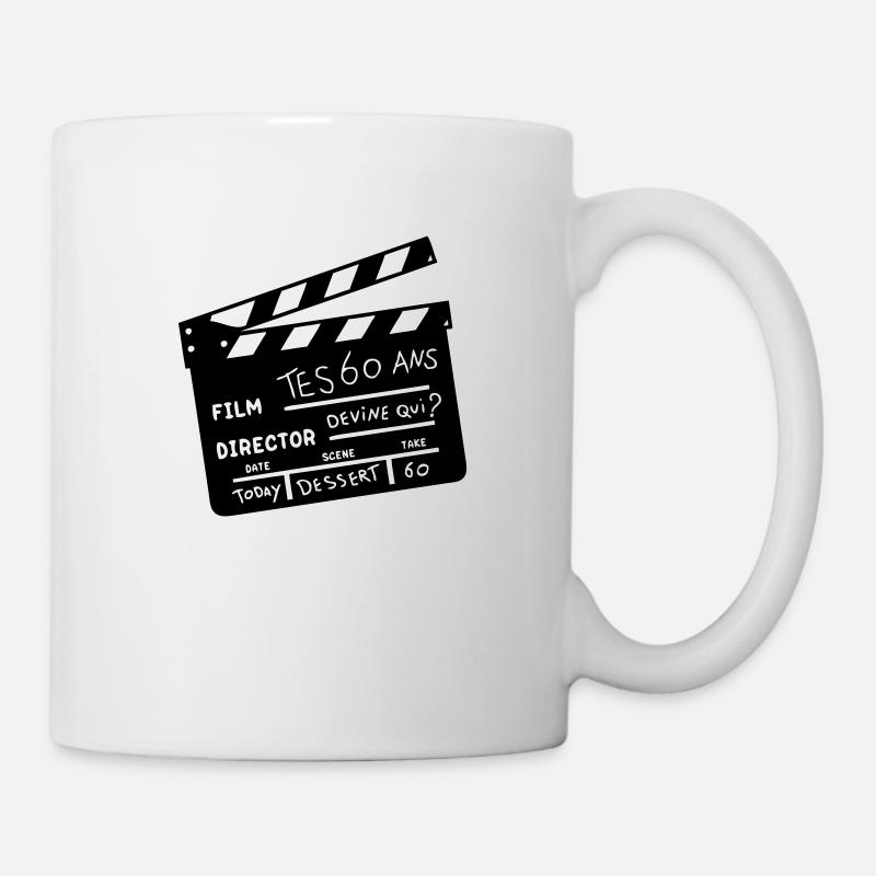 60 ans clap cinema - Mug blanc - blanc