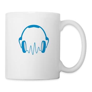 Kopfhörer Musik - headset sound - Tasse - Weiß - Rechts