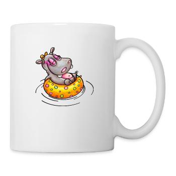 hippo with float - Tasse - Weiß - Rechts