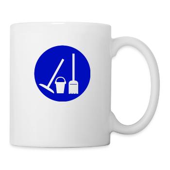cleaning cleaning woman broom wischmop66 - Mug - white - Right