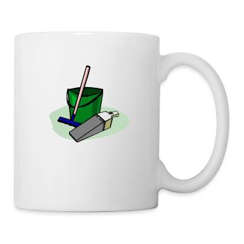 cleaning cleaning cleaning woman broom wischmop30 - Mug - white - Right