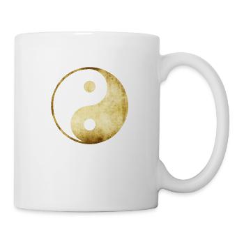 yoga yin yang gold - Mug - white - Right