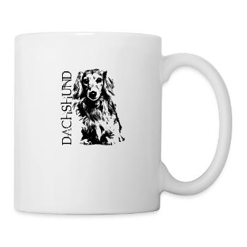 Longhaired Dachshund dog - Mug - white - Right