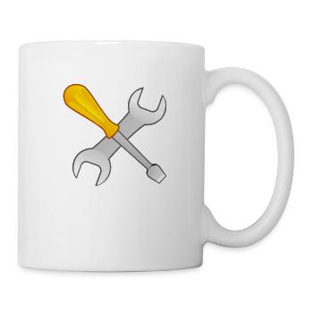 Schraubenzieher Schlüssel - Tasse - Weiß - Rechts