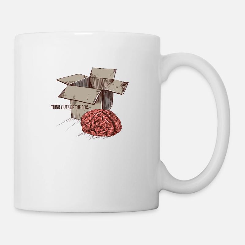 Penser en dehors de la couleur de la boîte - Mug blanc - blanc