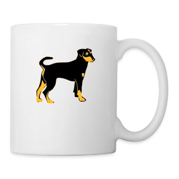 pinscher hund - Tasse - Weiß - Rechts