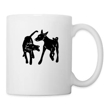 spielende_hunde - Tasse - Weiß - Rechts