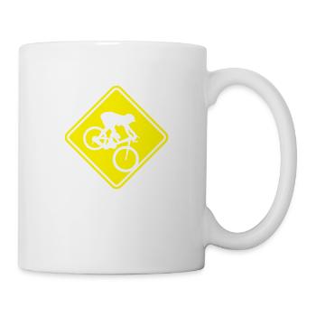 MTB Dowwnhill Mountain Biking Roadsign - Tasse - Weiß - Rechts