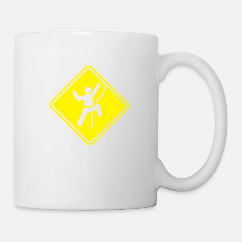 Rock Climbing Roadsign - Mug blanc - blanc