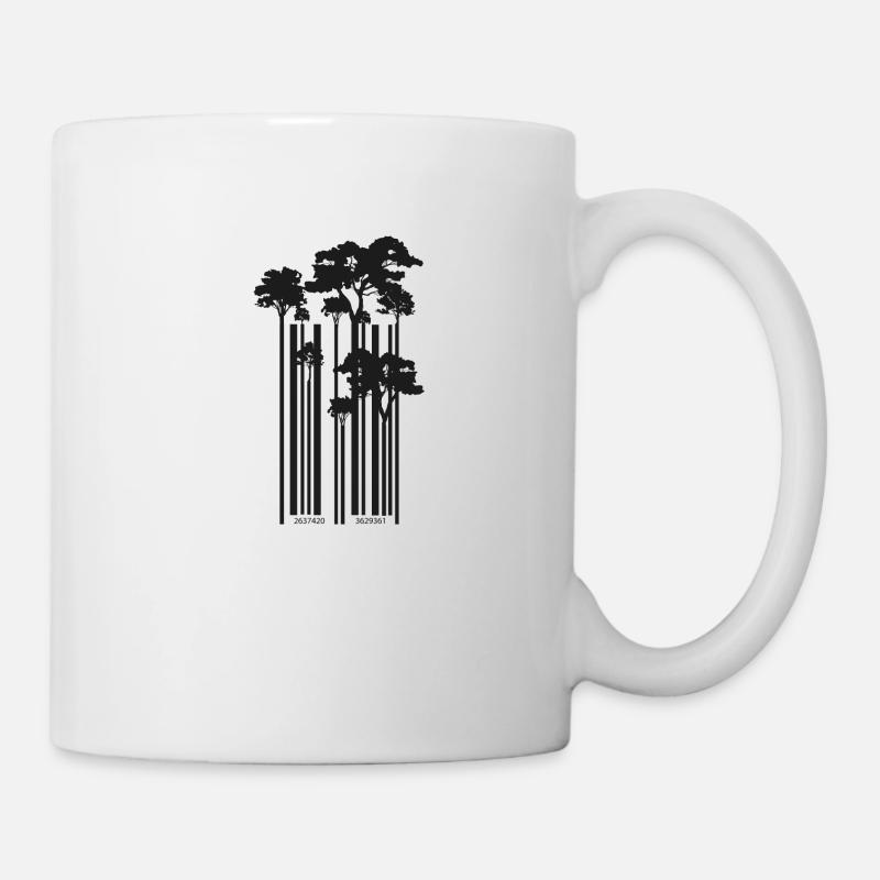 Coole Barcode Bäume Geschenk - Tasse - Weiß