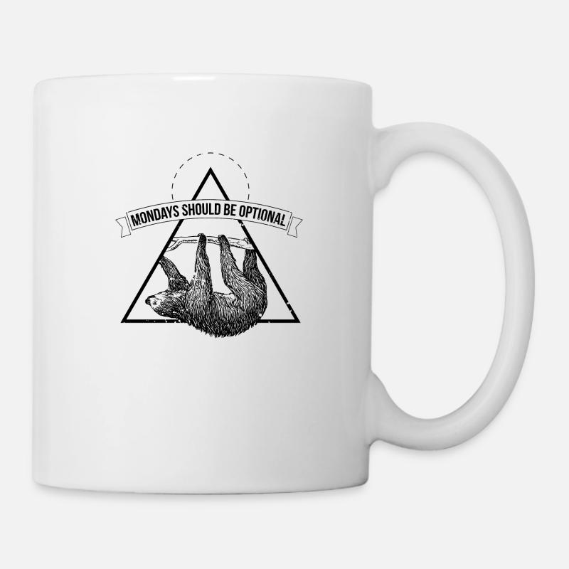Paresseux Lundi Funny T-Shirt idée - Mug blanc - blanc