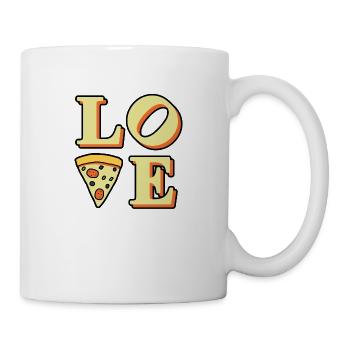 pizza love - Tasse - Weiß - Rechts