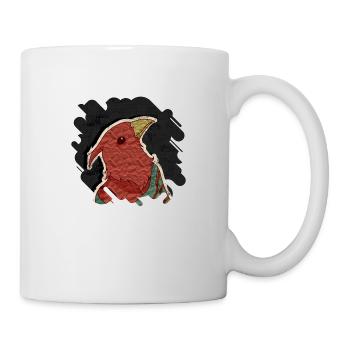 Hipster bird mixed media digital art collage - Mug - white - Right