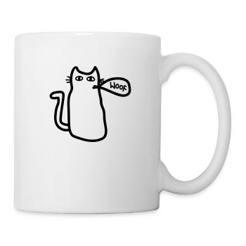 Katze sagt woof - Tasse - Weiß - Rechts