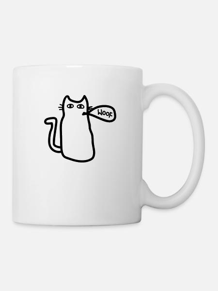 Katze sagt woof - Tasse - Weiß