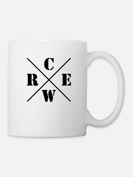 crew logo - Tasse - Weiß