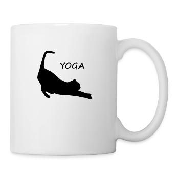 YOGA CAT NOIR | IDEE CADEAU - Mug blanc - blanc - Droite