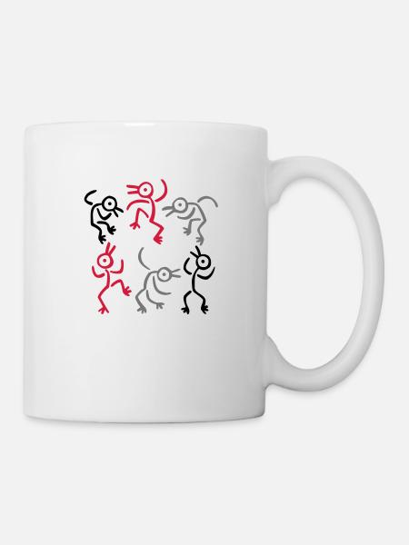 Hommes-Oiseaux qui dansent 3 Couleurs par Cheerful - Mug blanc - blanc