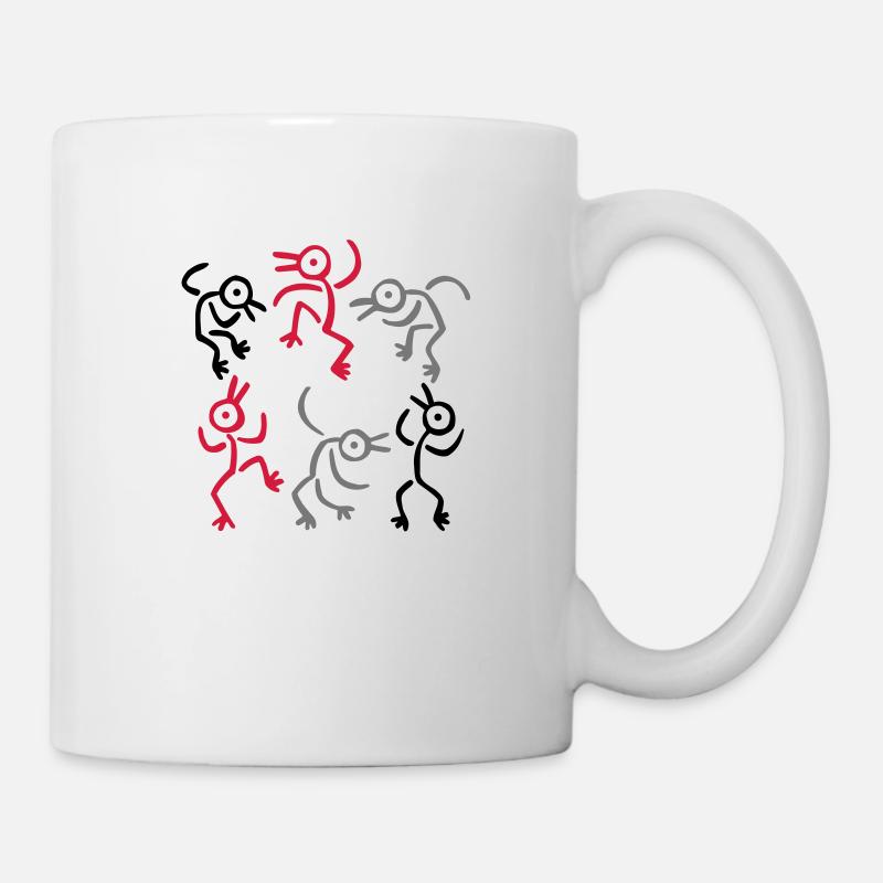 Hommes-Oiseaux qui dansent 3 Couleurs par Cheerful - Mug blanc - blanc