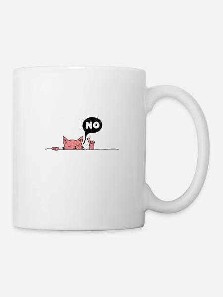 Nein Katze - Tasse - Weiß