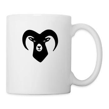 schaf widder ziege horn hörner bock schafskopf - Tasse - Weiß - Rechts