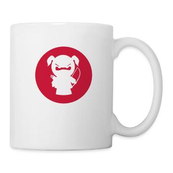 grimmiges Ninjamädel mit Pfeil und Bogen - Tasse - Weiß - Rechts