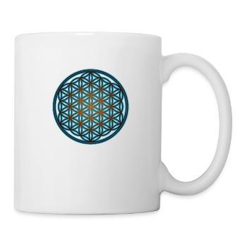 Blume des Lebens - Schutz Symbol - Energetisierung - Tasse - Weiß - Rechts