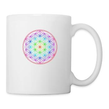 Blume des Lebens - Schutz Symbol - Energetisierung - Tasse - Weiß - Rechts