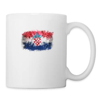 Kroatische Flagge Graffiti - Tasse - Weiß - Rechts