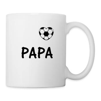 Mein Herz schlägt für Papa Fußball Kinder Motiv - Tasse - Weiß - Rechts